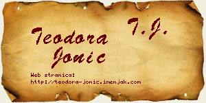 Teodora Jonić vizit kartica